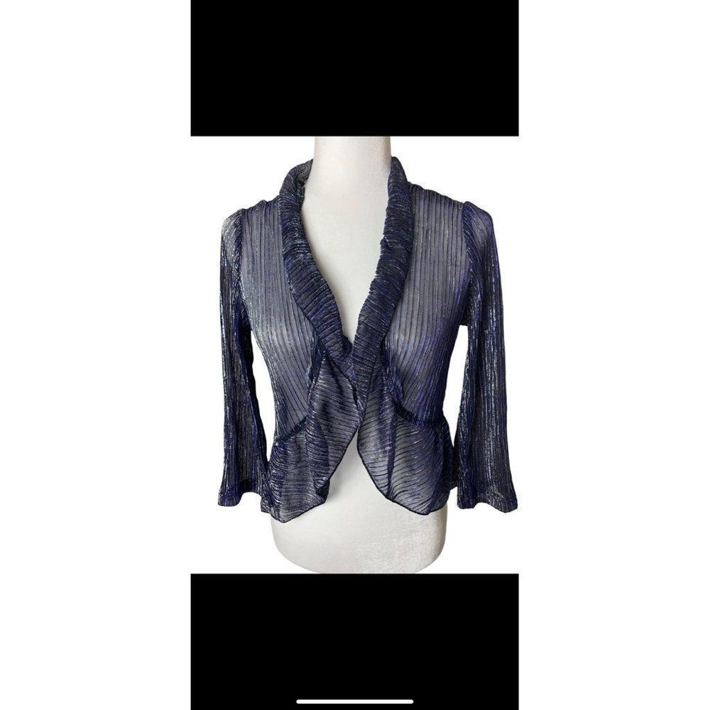 Vintage Connected Apparel blue and silver cardigan